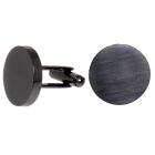 Round cufflinks made of stainless steel, or black coated, round 18mm