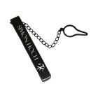 Tie clip made of stainless steel with your individual engraving, black coated