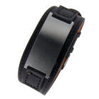 Leather bracelet dark brown STR-BCBRK-O with engraving plate made of 316L steel, adjustable in size