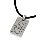 Pendant dog tag 15x23mm made of matted stainless steel with individual engraving