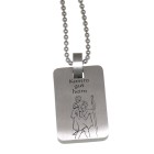 Pendant dog tag 15x23mm made of matted stainless steel with individual engraving