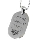 Pendant dog tag 21x37mm made of matted stainless steel with individual engraving