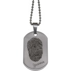 Pendant dog tag 21x37mm made of matted stainless steel with individual engraving