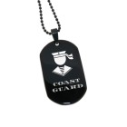 Pendant identification tag 23x38mm made of stainless steel, matt, PVD black coated with individual engraving