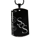Pendant dog tag 29x50mm made of stainless steel with black PVD coating and individual engraving