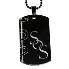 Pendant dog tag 29x50mm made of stainless steel with black PVD coating and individual engraving
