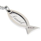 Temporary pendant - Christian fish - made of stainless steel with individual engraving