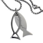 Temporary pendant - Christian fish - made of stainless steel with individual engraving