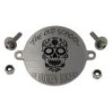 Engraved items: BIKER PATCH made of matted stainless steel with your engraving, round with eyelet