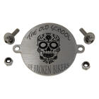 Engraved items: BIKER PATCH made of matted stainless steel with your engraving, round with eyelet