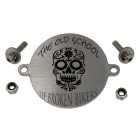 Engraved items: BIKER PATCH made of matted stainless steel with your engraving, round with eyelet
