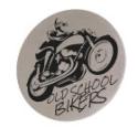 Engraved items: BIKER PATCH made of matted stainless steel with your engraving, round