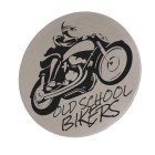 Engraved items: BIKER PATCH made of matted stainless steel with your engraving, round