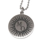 Round stainless steel pendant 25mm diameter with your engraving, example sun