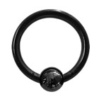 Piercing clamping ring black surgical steel 1.2 to 1.6mm