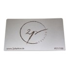 10 business cards made of stainless steel 0.5mm thick with silver engraving