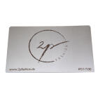 10 business cards made of stainless steel 0.5mm thick with silver engraving