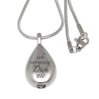 Ash pendant urn teardrop made of stainless steel