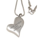 Ash pendant crooked heart made of high-gloss polished stainless steel