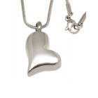 Ash pendant crooked heart made of high-gloss polished stainless steel