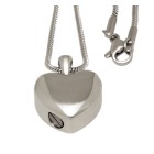 Ash pendant heart made of high-gloss polished stainless steel