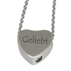 Ash pendant heart made of 361l stainless steel high gloss polished