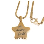 Ash pendant star gold made of high-gloss polished stainless steel