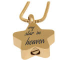 Ash pendant star gold made of high-gloss polished stainless steel