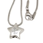 Ash pendant star made of high-gloss polished stainless steel