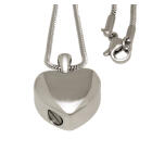 Ash pendant heart made of stainless steel