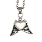 Ash pendant heart with wings made of stainless steel HR7