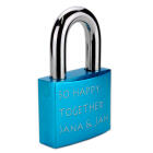 Blue aluminum lock - love lock with desired engraving 50mm