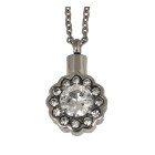 Ash pendant round made of high-gloss polished stainless steel with zirconia