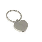 Ash keychain heart made of stainless steel
