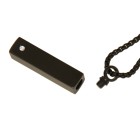Ash pendant rectangle black with zirconia stone made of high-gloss polished stainless steel