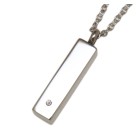 Ash pendant rectangle with zirconia stone made of high-gloss polished stainless steel