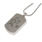 Ash pendant dog tag made of high-gloss polished stainless steel