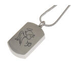 Ash pendant dog tag made of high-gloss polished stainless steel