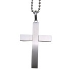 Pendant in cross design made of stainless steel, two crosses