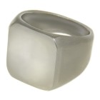 Signet ring made of stainless steel with square engraving area 19.6x18mm, high-gloss finish