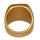 Signet ring made of stainless steel, gold-colored, polished and rectangular with your individual engraving