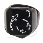 Signet ring made of stainless steel black, upright rectangular with your individual engraving