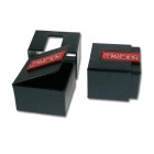 Signet ring made of stainless steel black, upright rectangular with your individual engraving