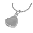 Ash pendant small heart made of stainless steel