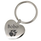 Ash keychain heart made of matt stainless steel