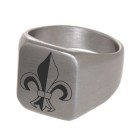 Signet ring made of stainless steel, completely matt, rectangular with your individual engraving