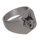 Signet ring made of stainless steel, completely matt, rectangular with your individual engraving