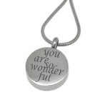 Small ash pendant round, high-gloss polished stainless steel