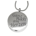 Ash pendant round, large, made of high-gloss polished stainless steel
