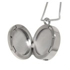 Ash pendant round, large, made of high-gloss polished stainless steel
